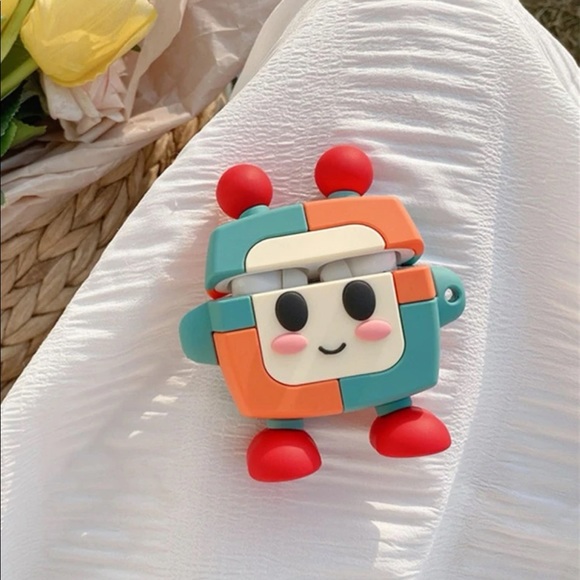 Airpod 1 2 case robot cute mini toy decor green blue orange cute cartoon - Picture 2 of 3